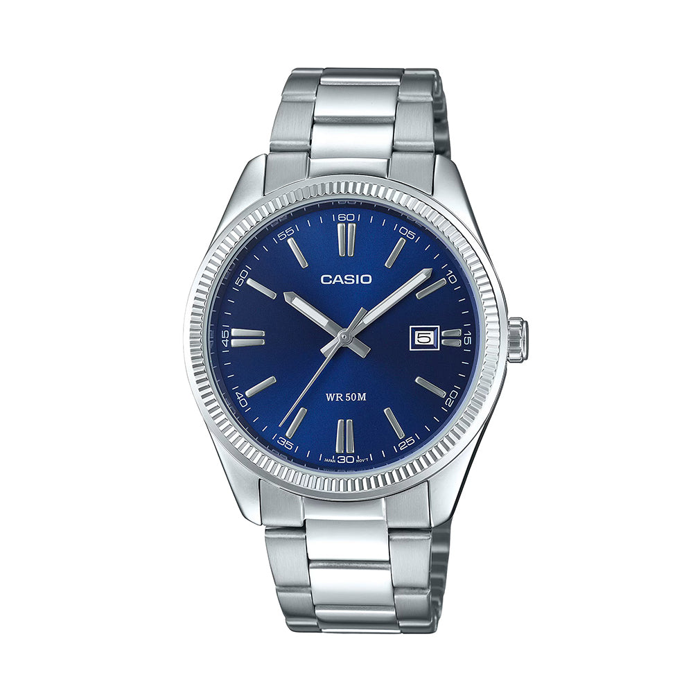 Casio Analog Steel Date Stainless Steel Band - Main Image