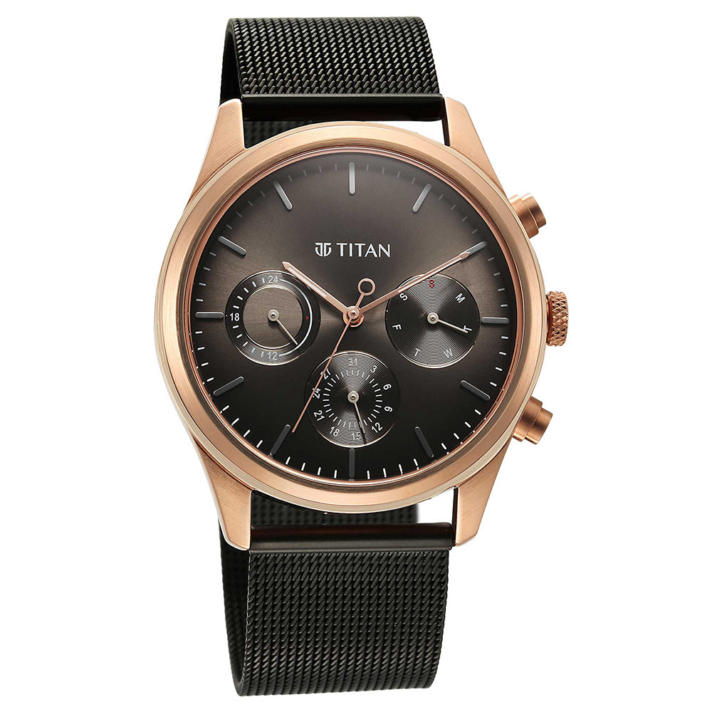 Titan Noir Multifunction 42mm Metal Band – Watch Republic PH