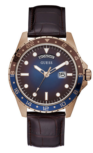 Guess Day-Date 44mm Leather Band