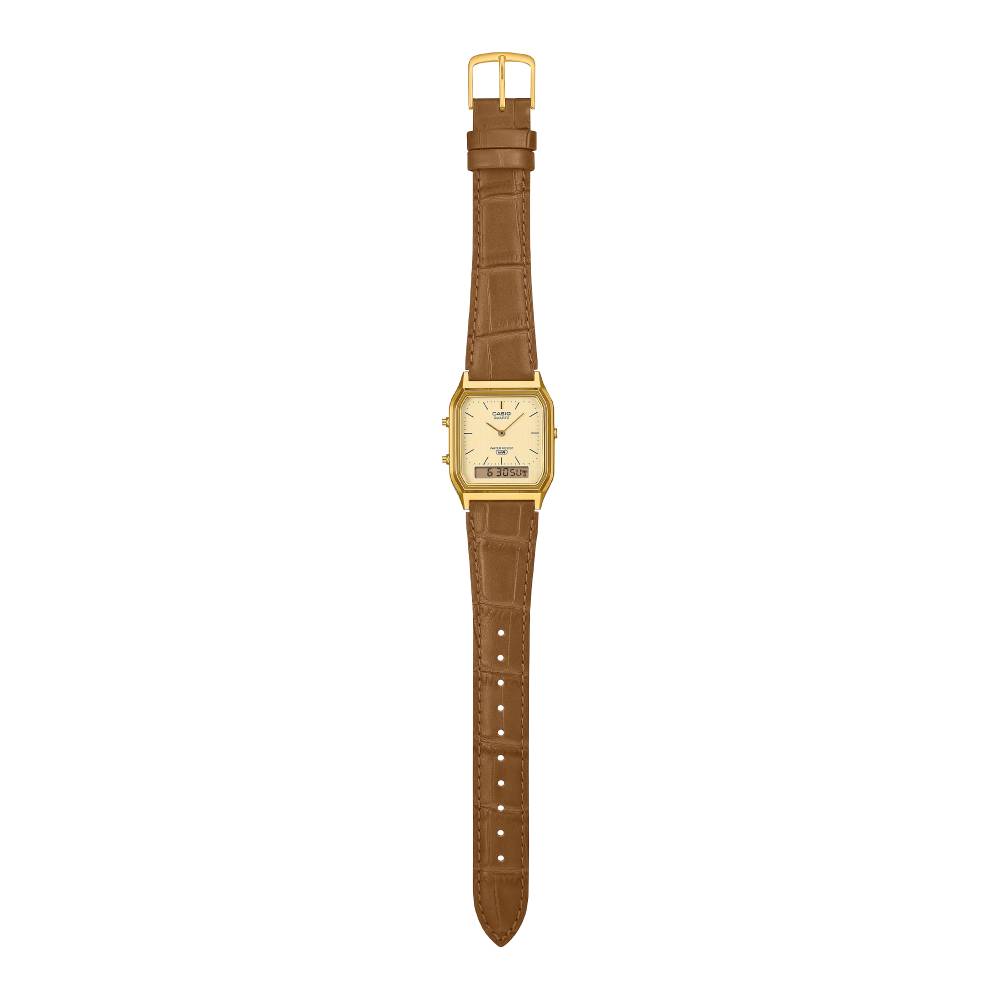 Casio Vintage Anadigi Gold 29.8mm Leather Band