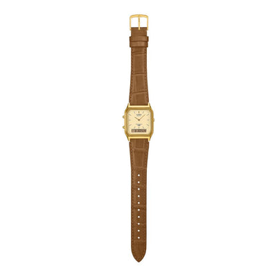 Casio Vintage Anadigi Gold 29.8mm Leather Band