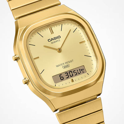 Casio Vintage Anadigi Gold 5.8mm Stainless Steel Band