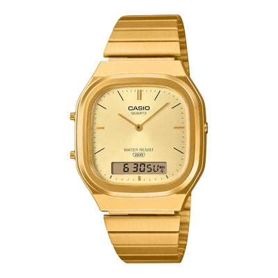 Casio Vintage Anadigi Gold 5.8mm Stainless Steel Band