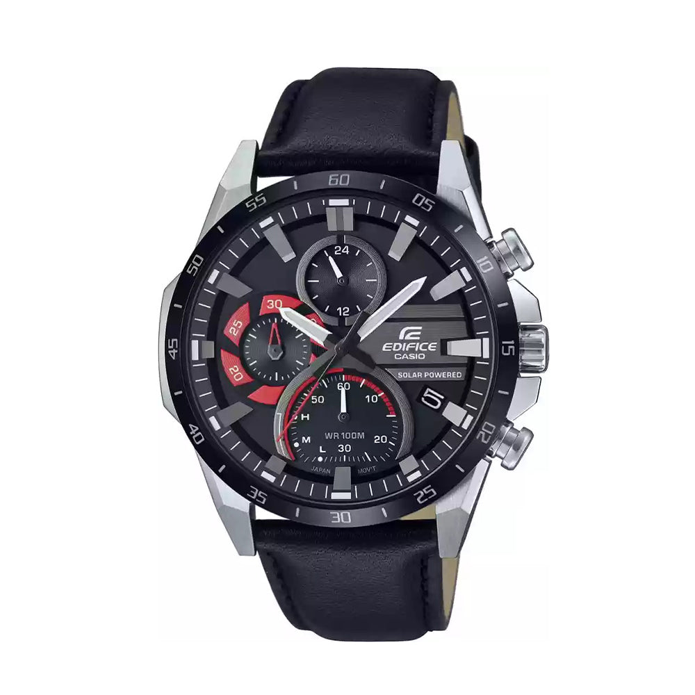 Casio Edifice Solar Powered Chronograph  45.5mm Leather Band