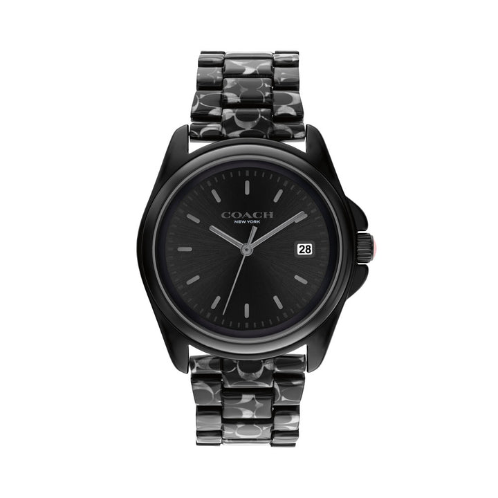 ??️COACH?️ Greyson Signature C Embossed Leather Black 36mm Watch COACH 36MM Greyson Black Women main image 4