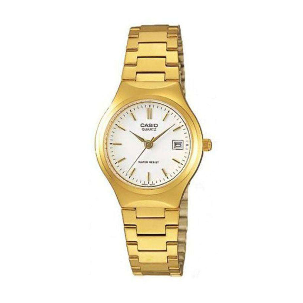 Casio Analog Gold Date 25.5mm Stainless Steel Band