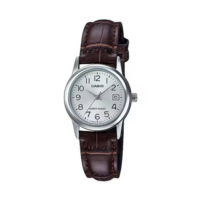Casio Analog Leather Date 25mm Leather Band