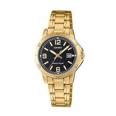 Casio Analog Gold Date 35.2mm Stainless Steel Band