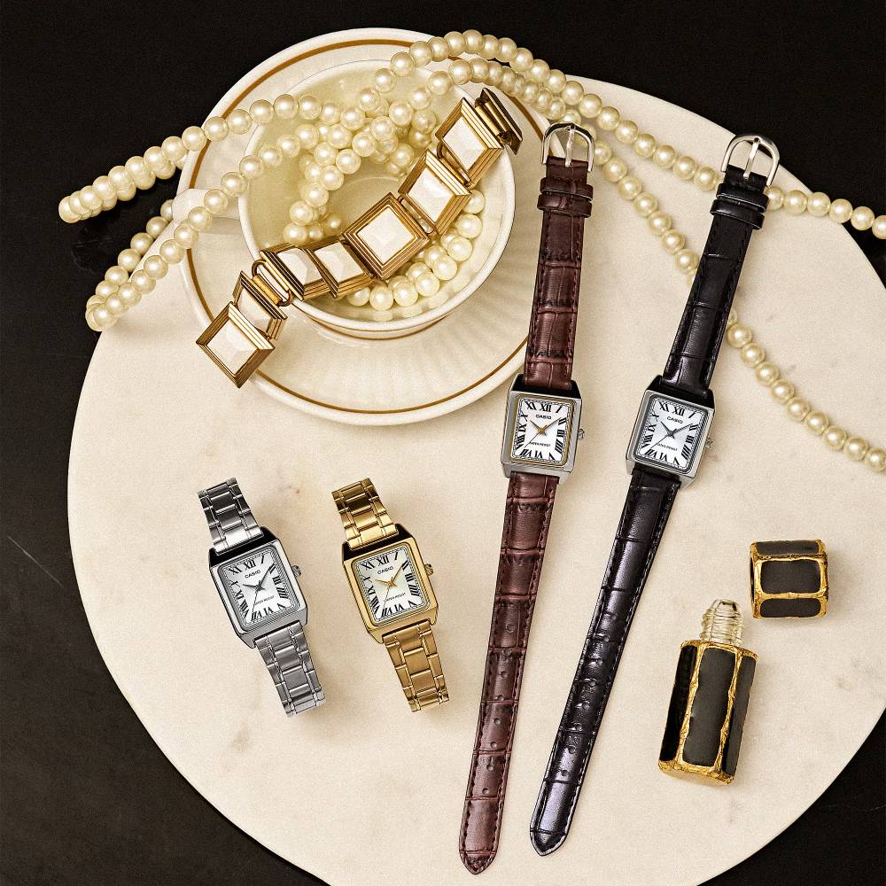 Casio Analog Leather 3-Hand 22mm Leather Band