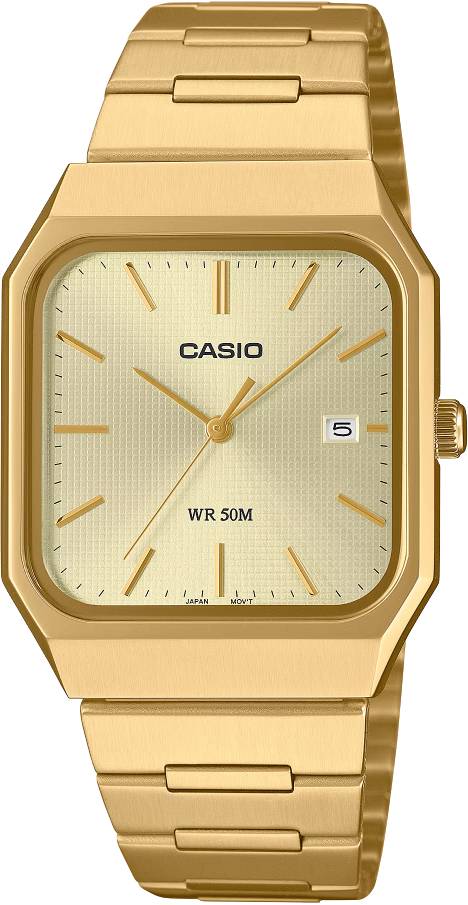 Casio Analog Gold Date 32.5mm Stainless Steel Band