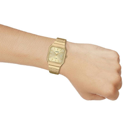 Casio Analog Gold Date 32.5mm Stainless Steel Band