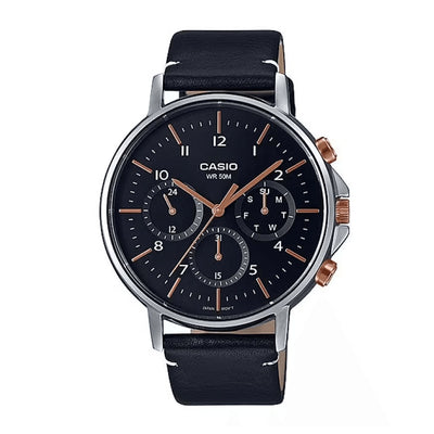 Casio Analog Leather Multifunction 44.7mm Leather Band