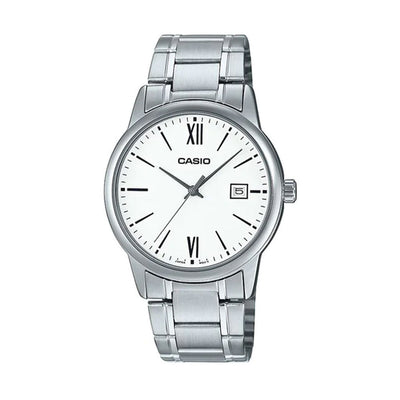 Casio Analog Steel Date 37mm Stainless Steel Band