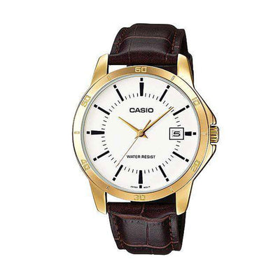 Casio Analog Leather Date 41.5mm Leather Band