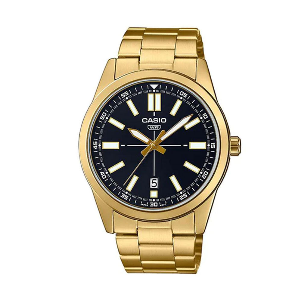Casio Analog Gold Date 41mm Stainless Steel Band