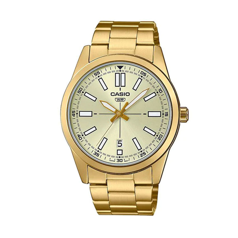 Casio Analog Gold Date 41mm Stainless Steel Band