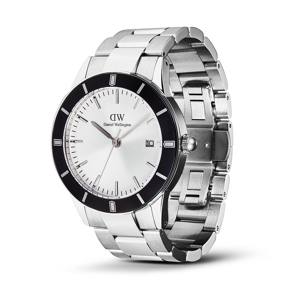 Daniel Wellington Watches Index Bezel 3-Hand 40mm Stainless Steel Band