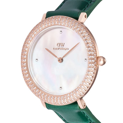 Daniel Wellington Watches Crystal Bezel 2-Hand 32mm Leather Band