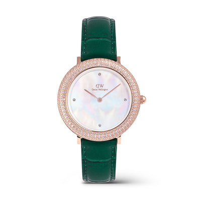 Daniel Wellington Watches Crystal Bezel 2-Hand 32mm Leather Band
