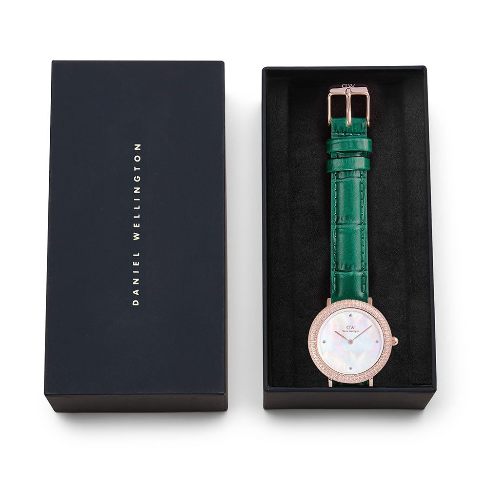 Daniel Wellington Watches Crystal Bezel 2-Hand 32mm Leather Band