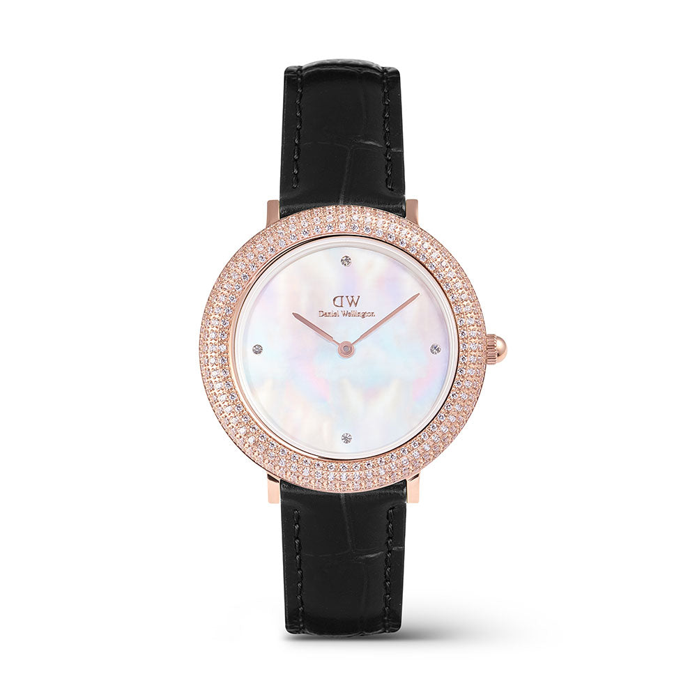 Daniel Wellington Watches Crystal Bezel 2-Hand 32mm Leather Band