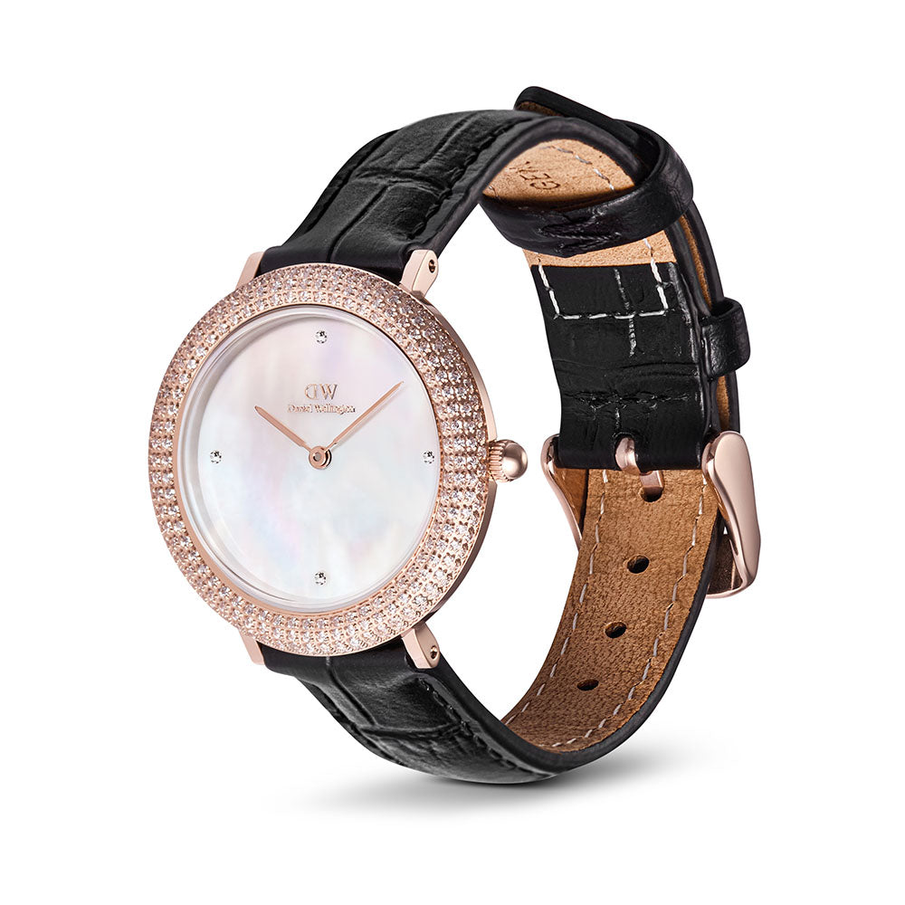 Daniel Wellington Watches Crystal Bezel 2-Hand 32mm Leather Band