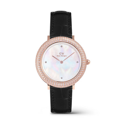 Daniel Wellington Watches Crystal Bezel 2-Hand 32mm Leather Band