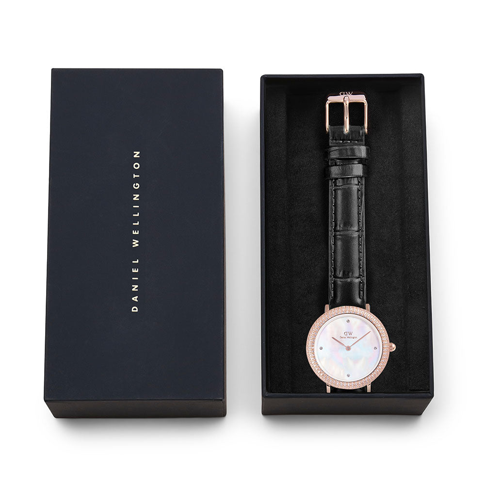 Daniel Wellington Watches Crystal Bezel 2-Hand 32mm Leather Band
