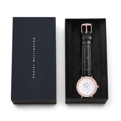 Daniel Wellington Watches Crystal Bezel 2-Hand 32mm Leather Band