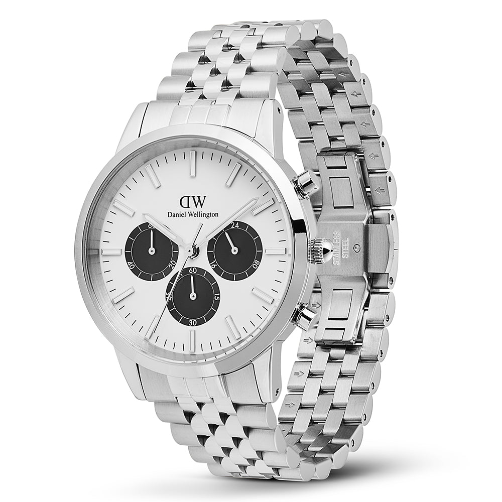 Daniel Wellington Watches Iconic Chronograph 42mm Stainless Steel Band