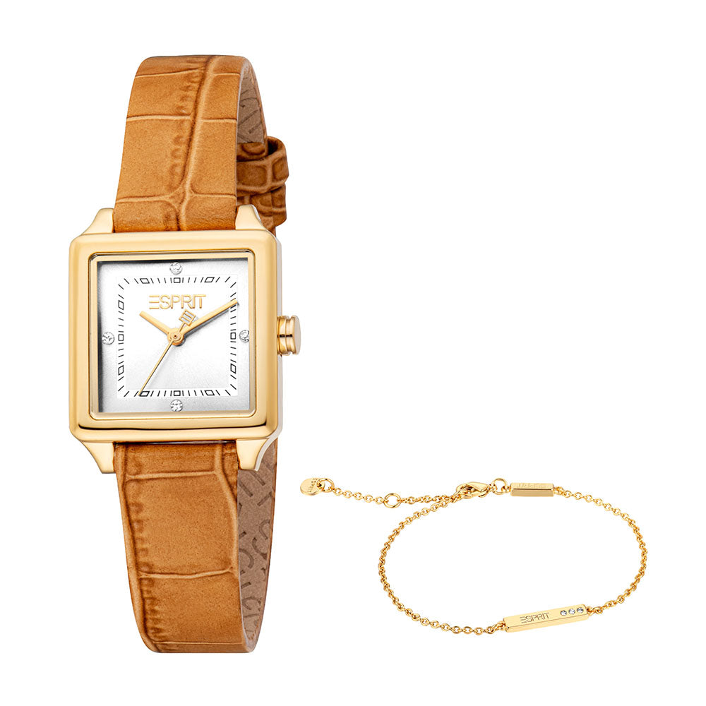 Esprit Sky Set 3-Hand 24mm Leather Band