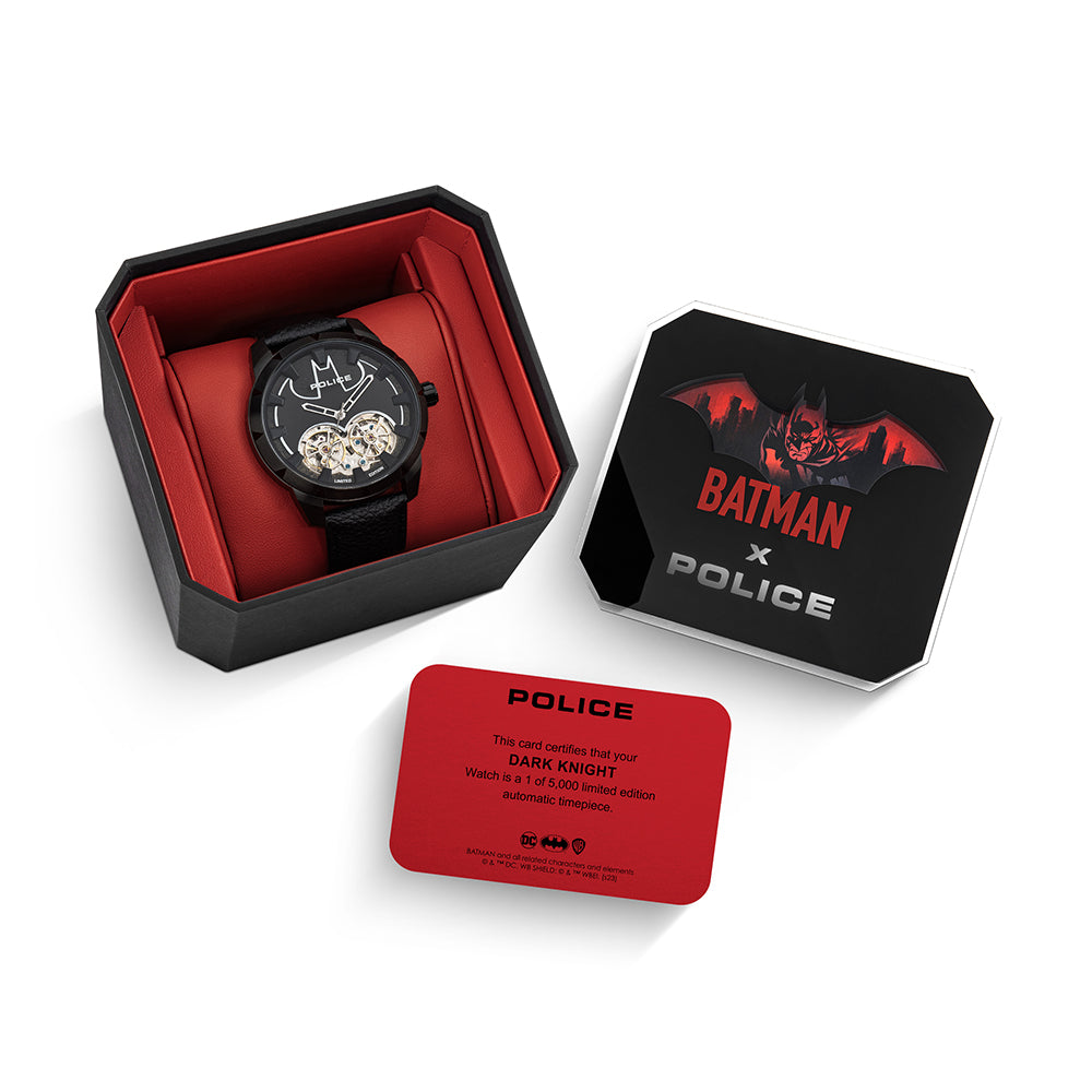 Police Batman Automatic 45mm Leather Band