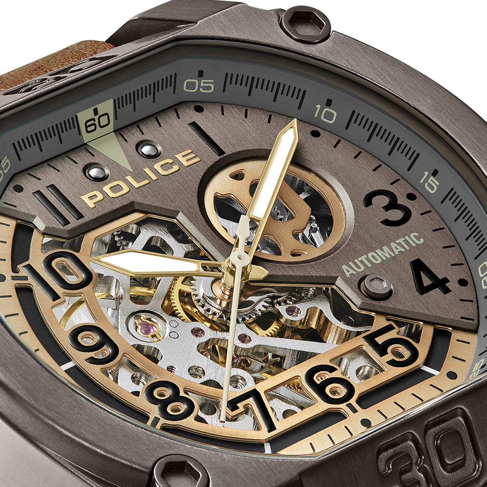 Police Norwood Automatic 45mm Leather Band