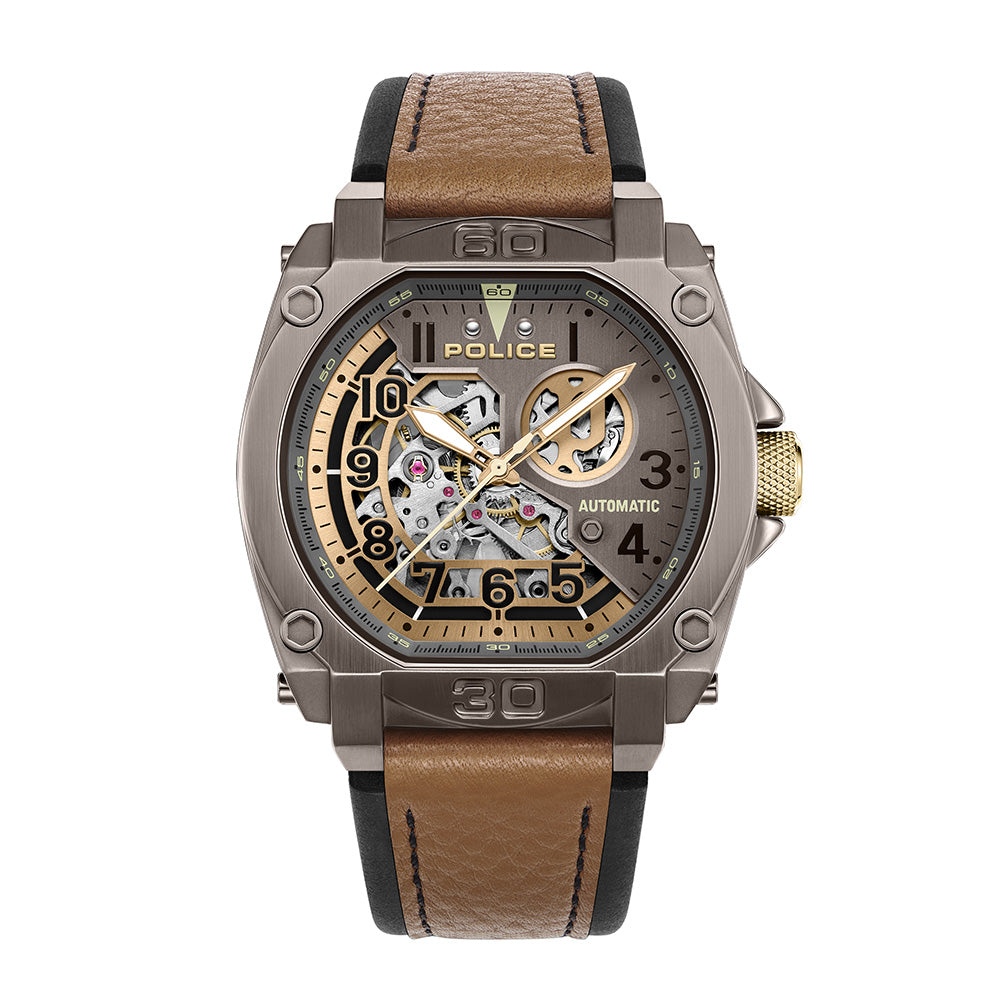 Police Norwood Automatic 45mm Leather Band