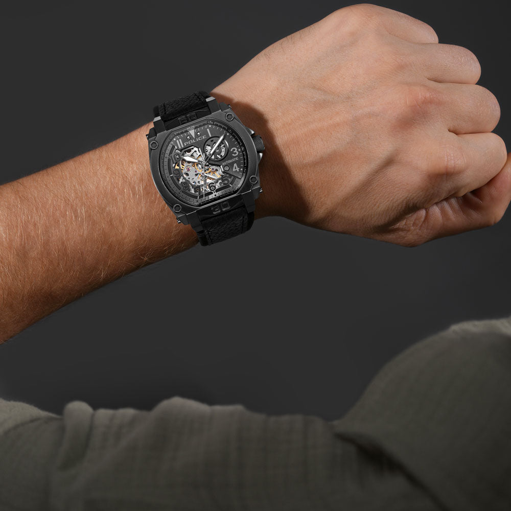 Police Norwood Automatic 45mm Leather Band