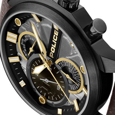 Police Reactor Multifunction 44mm Leather Band