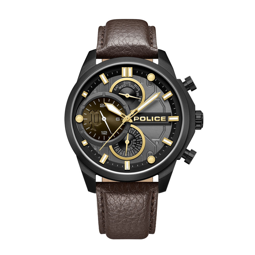 Police Reactor Multifunction 44mm Leather Band