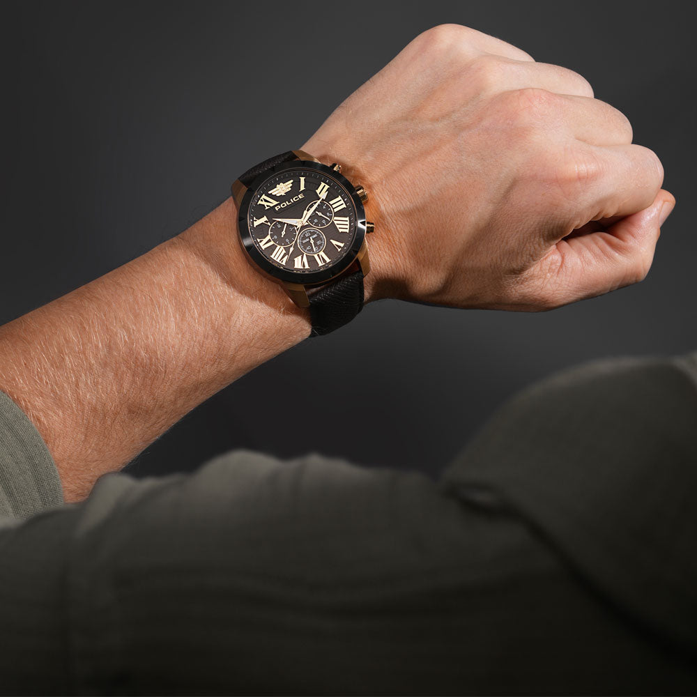 Police Roman Multifunction 45mm Leather Band