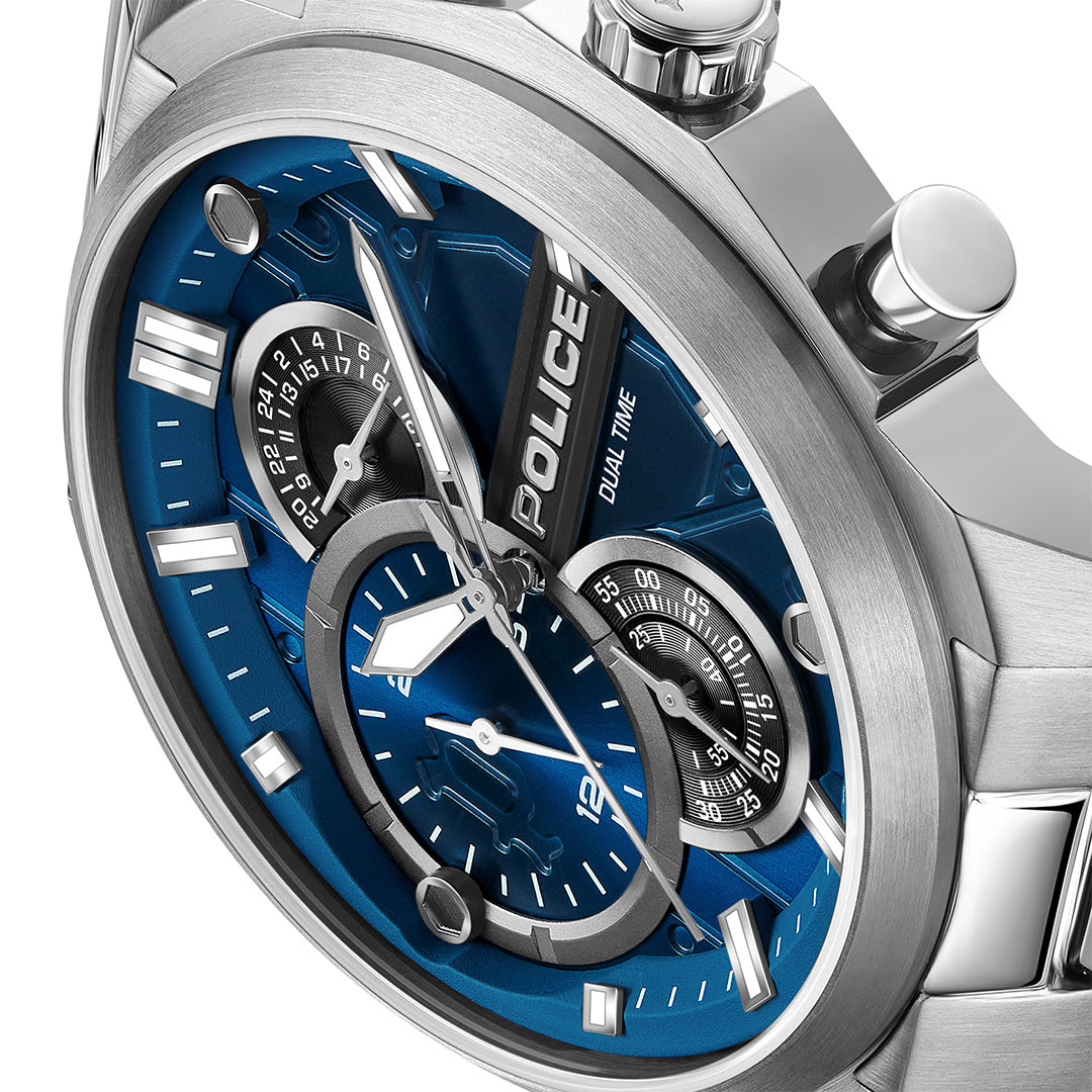 Police Reactor Multifunction 46mm Stainless Steel Band