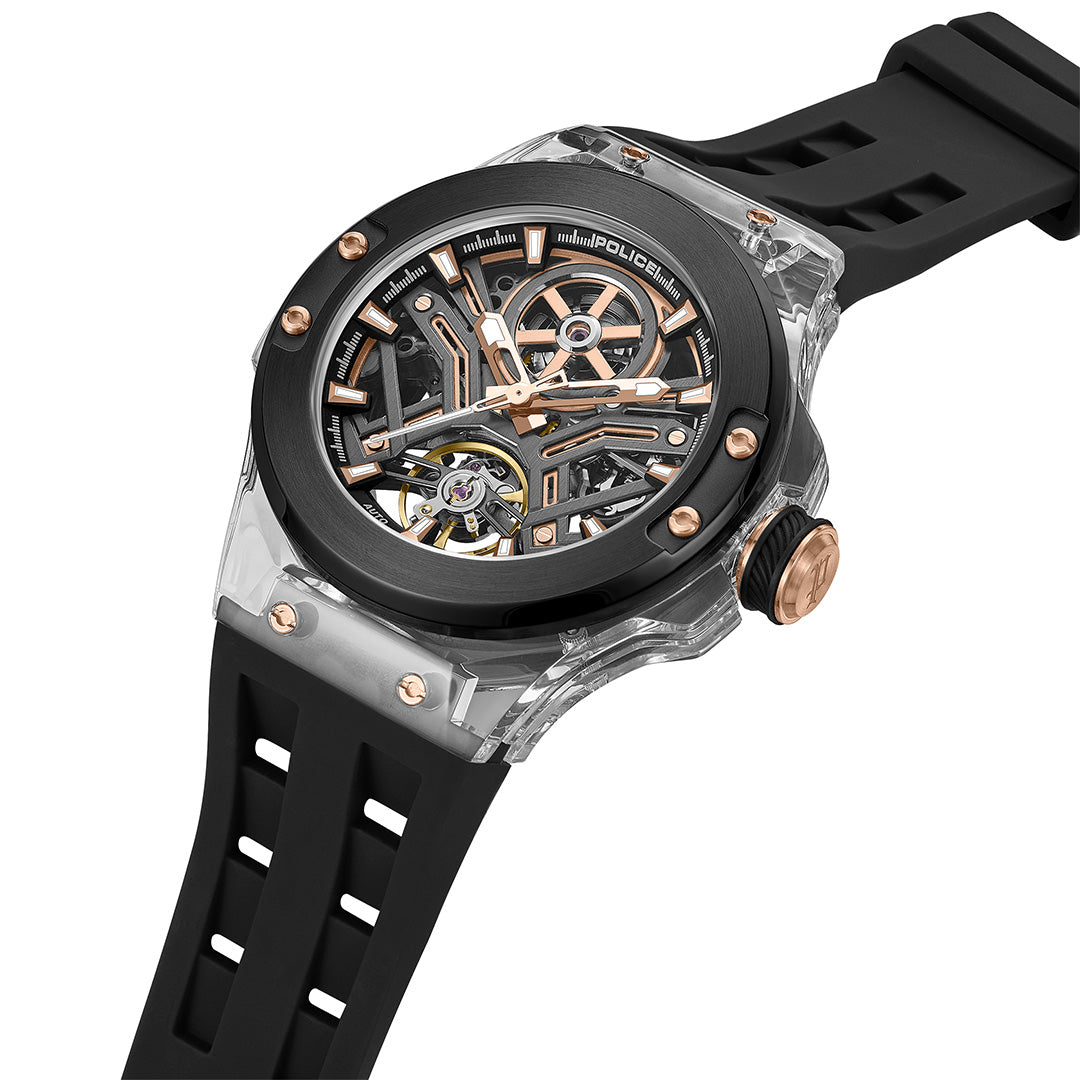 Police Cyclone Automatic 43.5mm Rubber Band