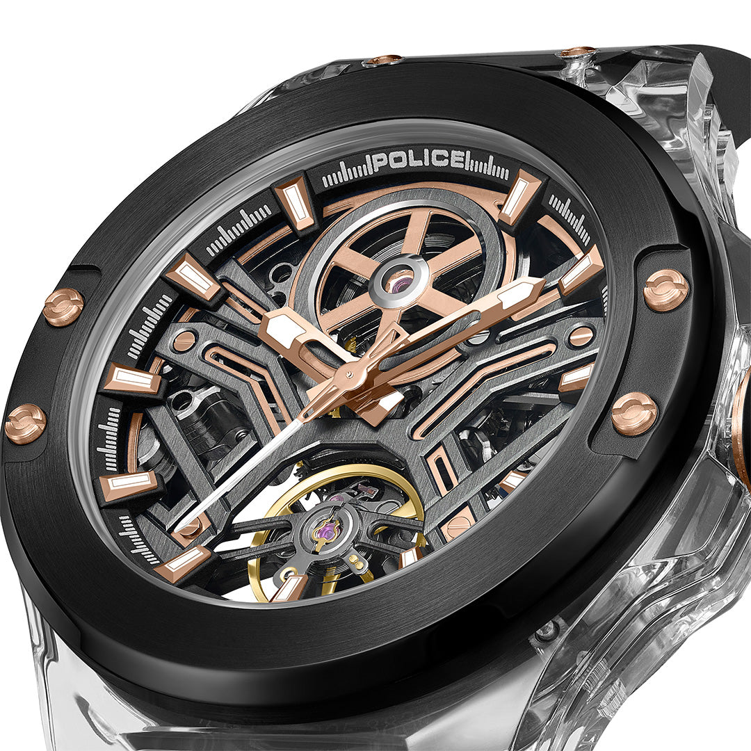 Police Cyclone Automatic 43.5mm Rubber Band