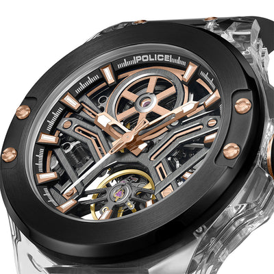 Police Cyclone Automatic 43.5mm Rubber Band