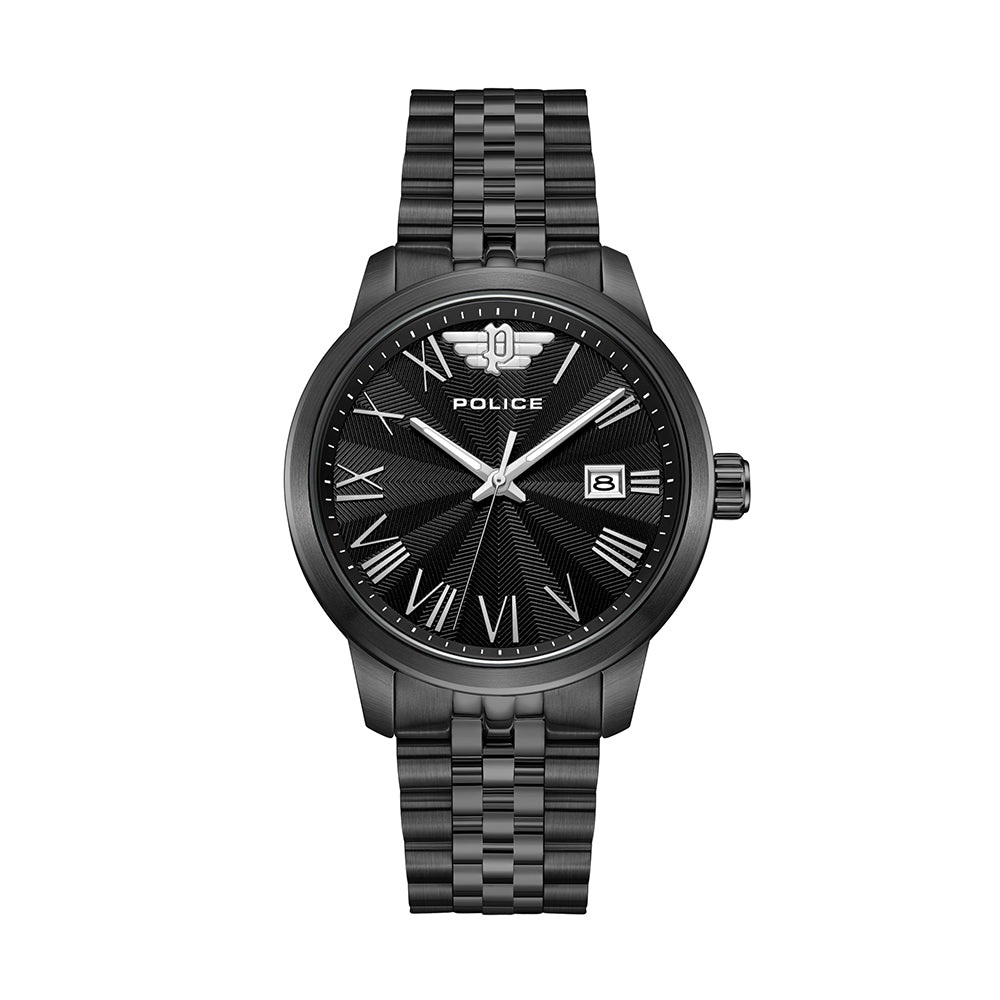 Police Raho Date 41mm Stainless Steel Band