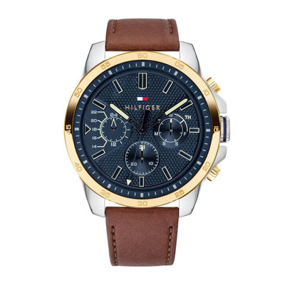 Tommy Hilfiger Decker Multifunction 48mm Leather Band