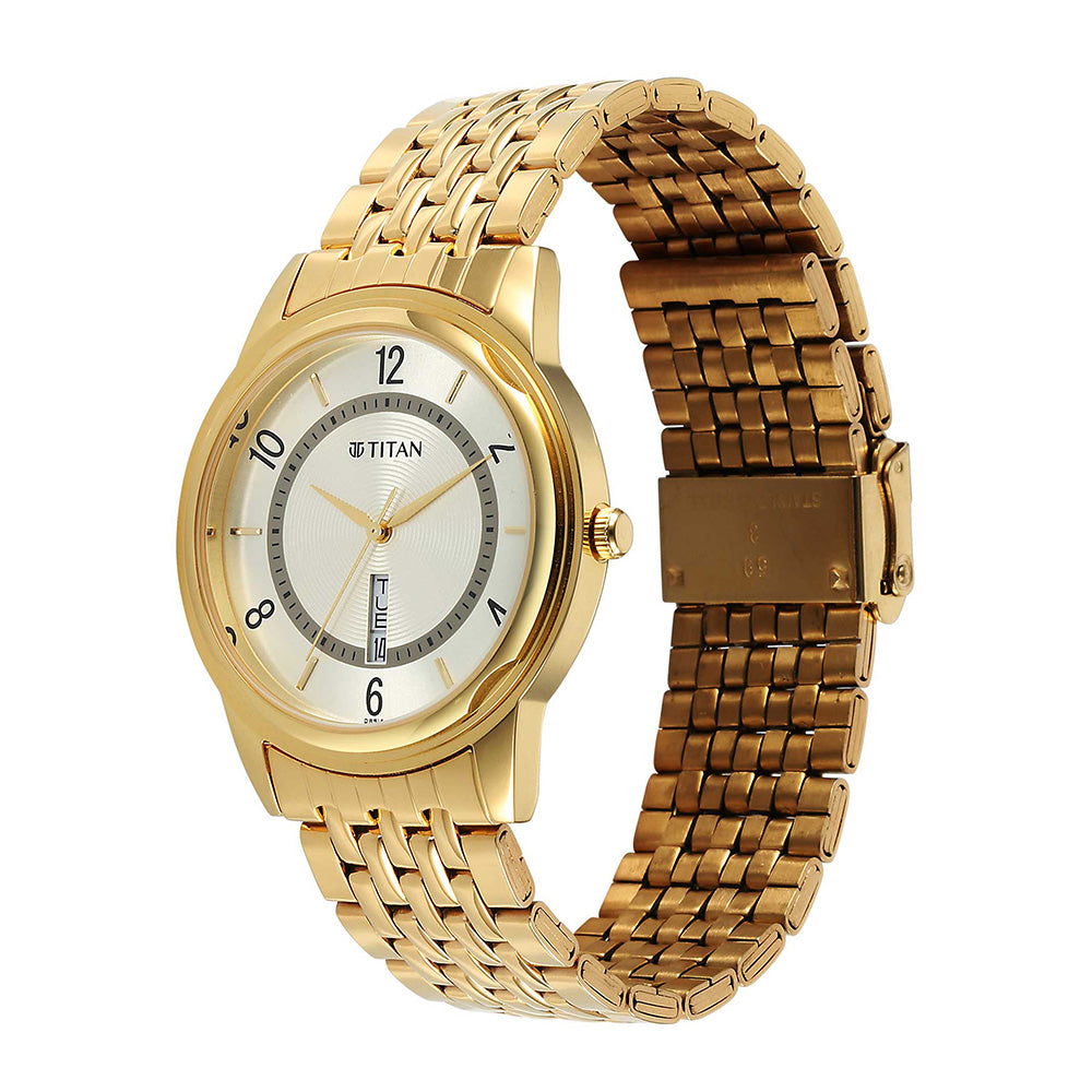 Titan Karishma Date 39mm Stainless Steel Band