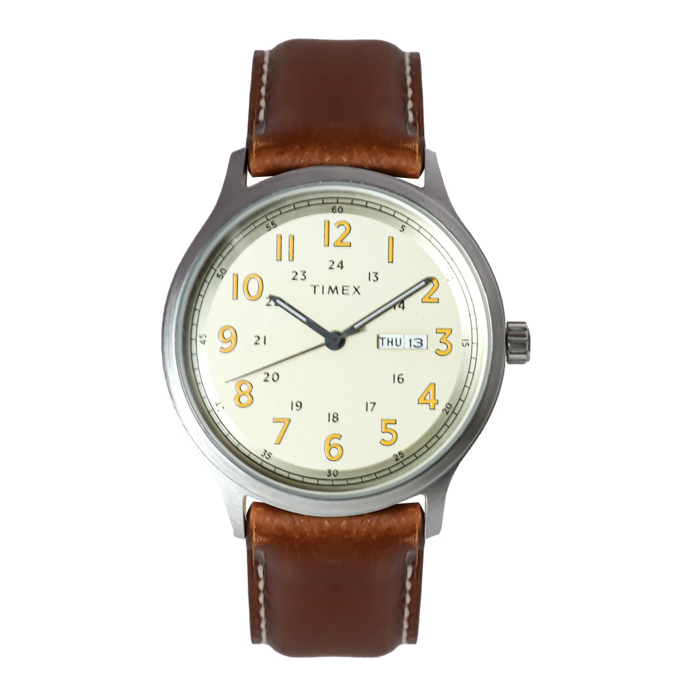 Timex Discoverer Day-Date 39mm Leather Band