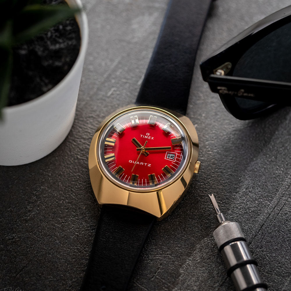 Timex Q Mod Timex Q Timex 1972 Reissue Date 39mm Leather Band – Watch Republic PH