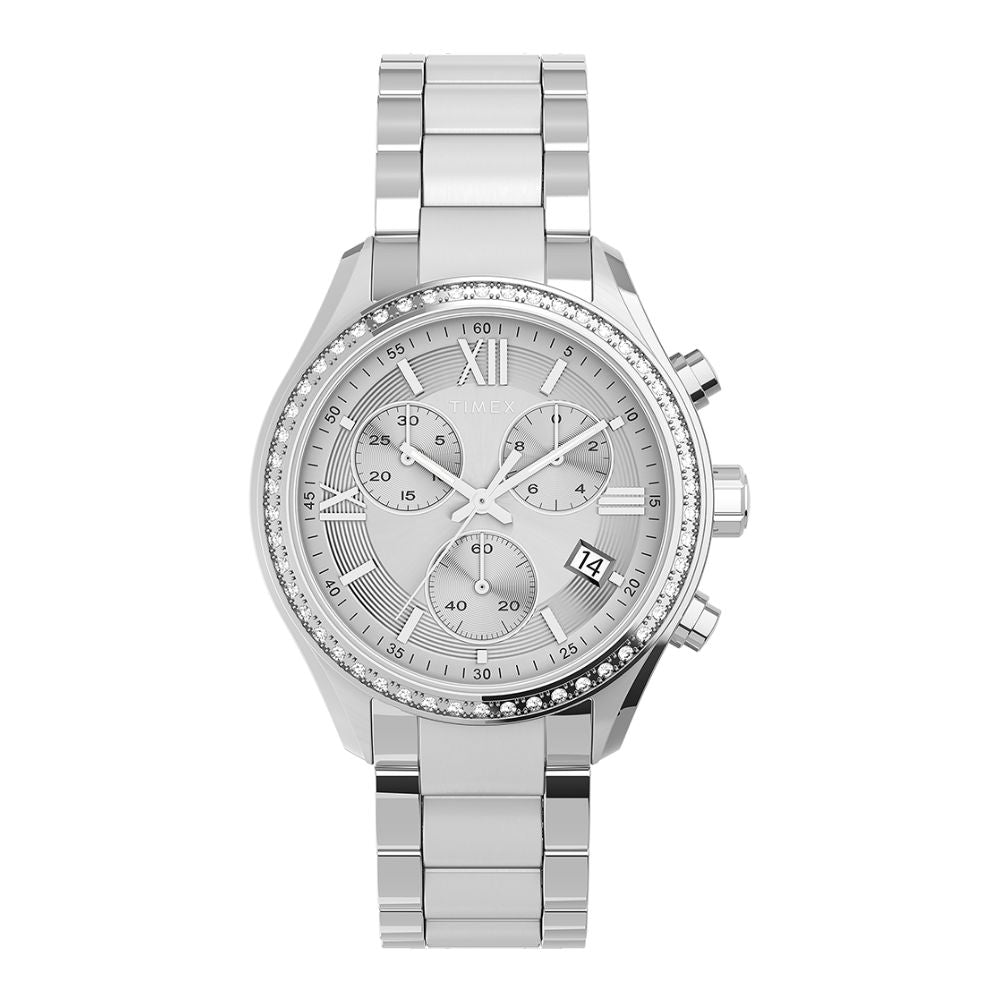 Timex Ladies Chrono Chronograph 38mm Metal Band