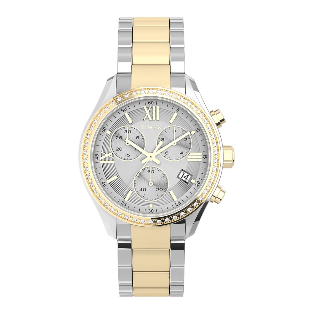 Timex Ladies Chrono Chronograph 38mm Metal Band