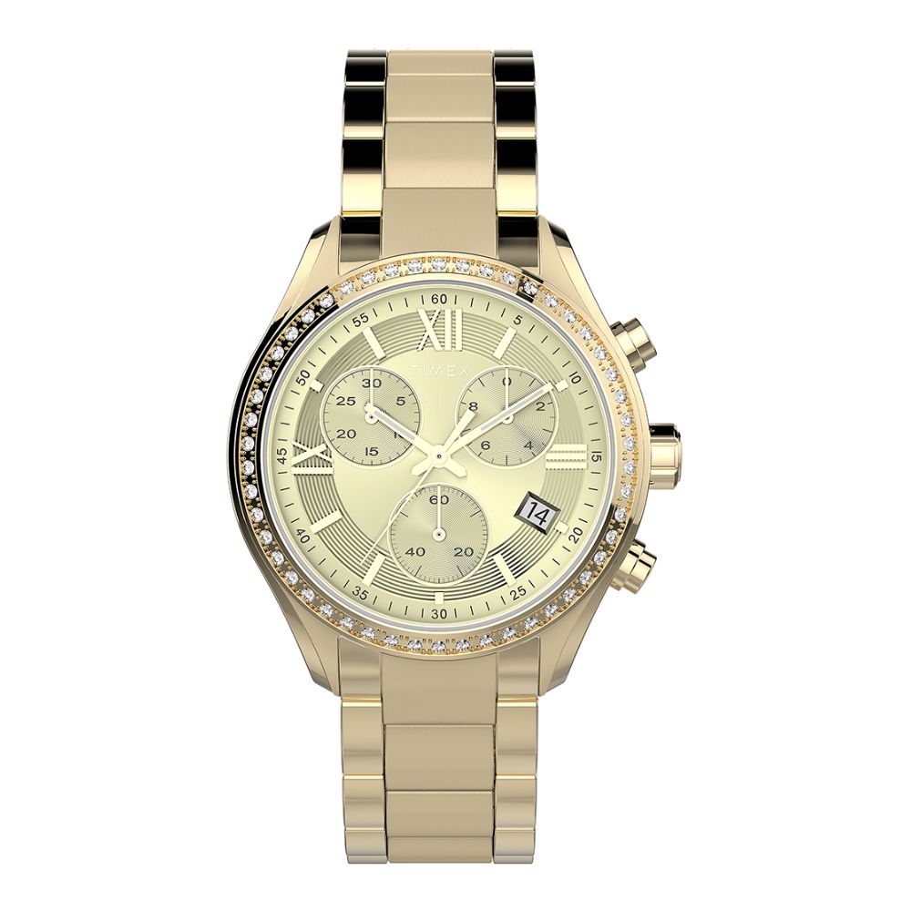 Timex Ladies Chrono Chronograph 38mm Metal Band